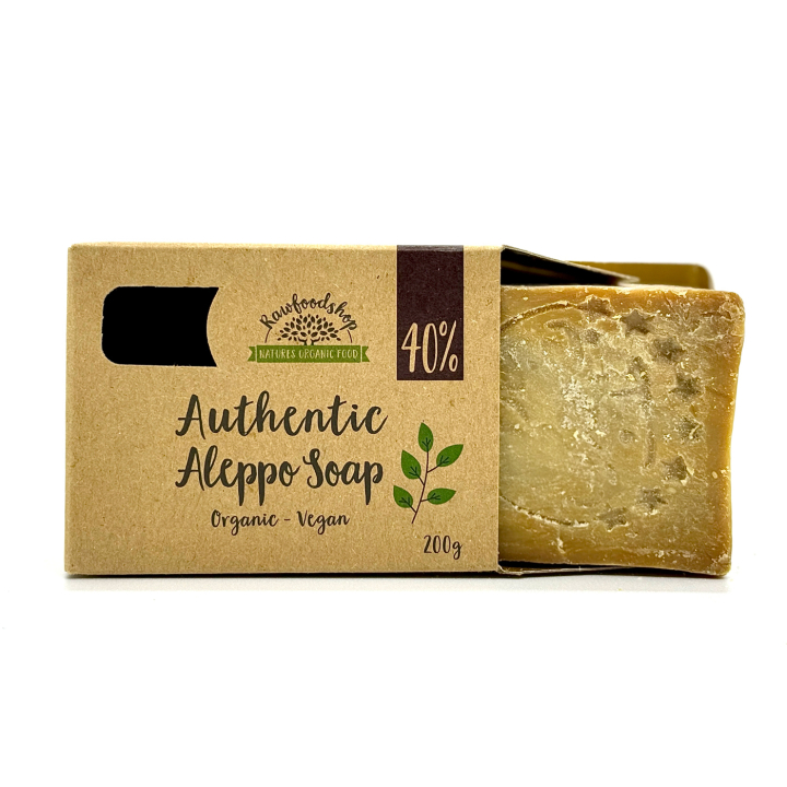 Aleppo-såpe Laurbærolje 40% 200g i gruppen Hud & Kropp / Kropp / Dusjsåpe hos Rawfoodshop Scandinavia AB (061528)