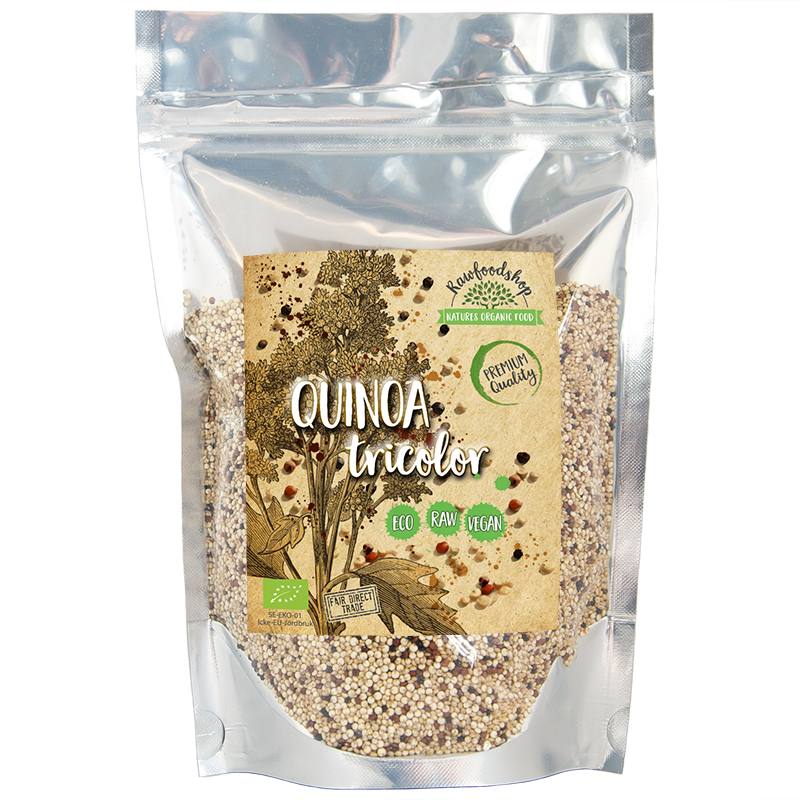Quinoa Tre farger ØKO 500g i gruppen Råvarer & Drikke / Pantryet / Frø hos Rawfoodshop Scandinavia AB (10187-1)