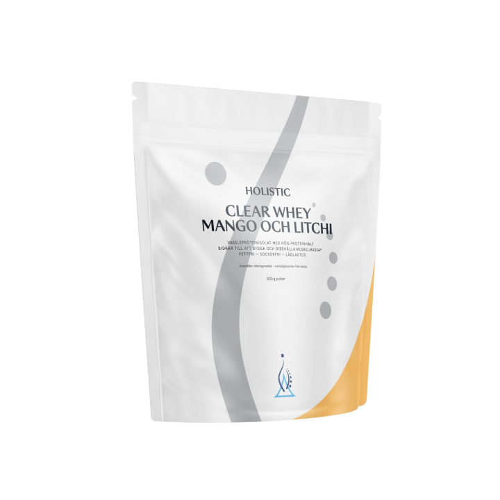 Holistic Clear Whey myseproteinisolat mango og litchi 500 g i gruppen Råvarer & Drikke / Helsekost / Proteinpulver hos Rawfoodshop Scandinavia AB (10700)