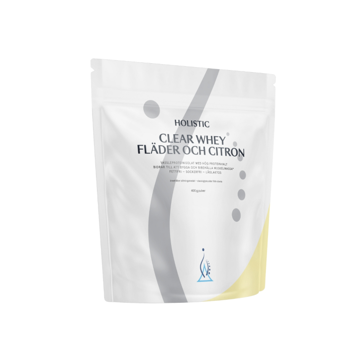 Holistic Clear Whey myseproteinisolat hylleblomst og sitron 400g i gruppen Råvarer & Drikke / Helsekost / Proteinpulver hos Rawfoodshop Scandinavia AB (10701)