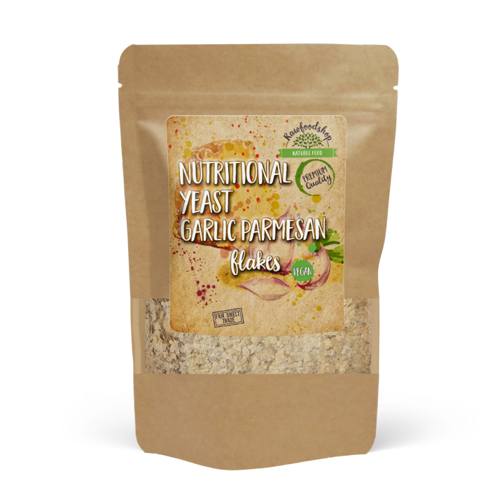 Næringsgjær Hvitlök Parmesanflak 250g i gruppen Råvarer & Drikke / Spiskammer / Næringsgjær hos Rawfoodshop Scandinavia AB (1123151)