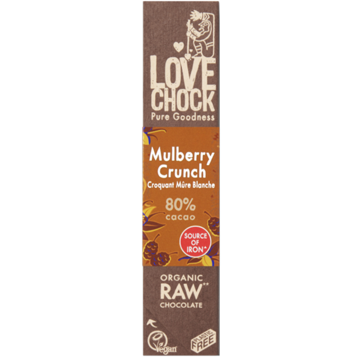 Mulberry Crunch Sjokolade 80% RAW ØKO 40g i gruppen Råvarer & Drikke / Godteri og sjokolade hos Rawfoodshop Scandinavia AB (13005)