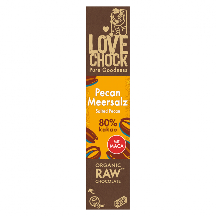 Sjokolade Salted Pecan 80% ØKO 40g i gruppen Råvarer & Drikke / Godteri og sjokolade / Sjokolade og bars hos Rawfoodshop Scandinavia AB (13007)