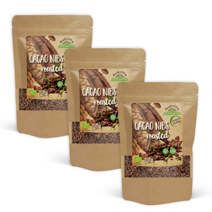 Kakaonibs Ristet ØKO 1kg x 3 pakker i gruppen Råvarer & Drikke / Baking / Kakaoprodukter hos Rawfoodshop Scandinavia AB (132510-SET3)