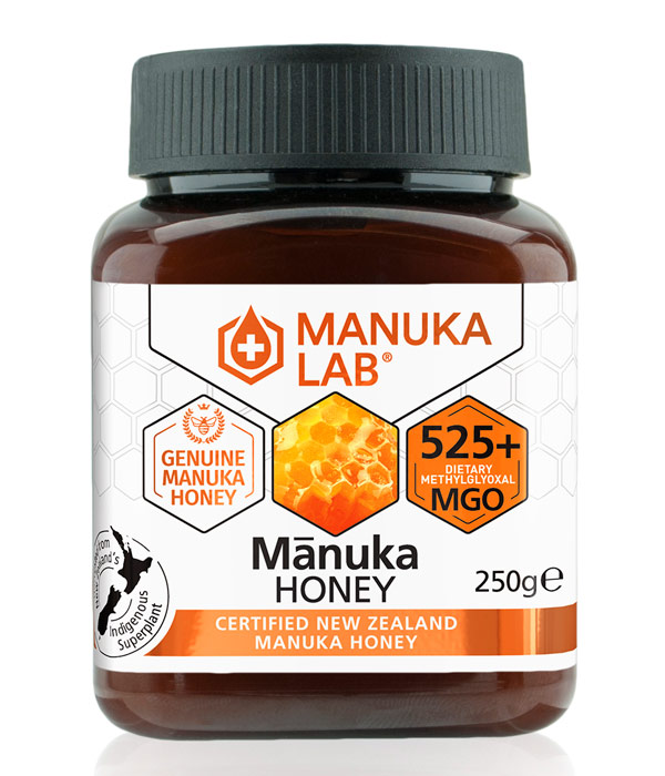 Manuka Lab Manukahonning 525+ MGO 250g i gruppen Råvarer & Drikke / Baking og matlaging / Søtning / Honning hos Rawfoodshop Scandinavia AB (1490)