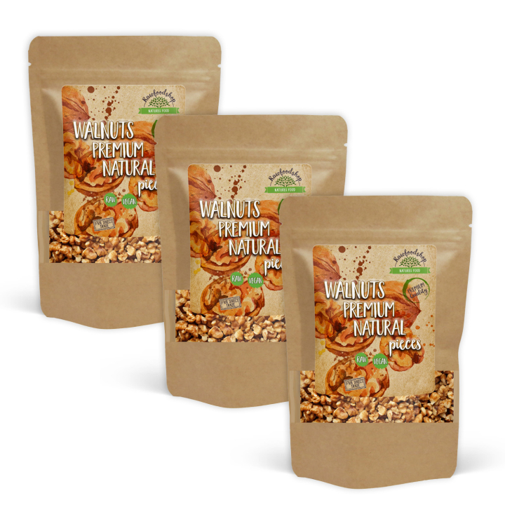 Valnøtter i biter Premium RAW 500g x 3 pakker i gruppen Råvarer & Drikke / Nøtter / Valnøtter hos Rawfoodshop Scandinavia AB (17234500-SET3)