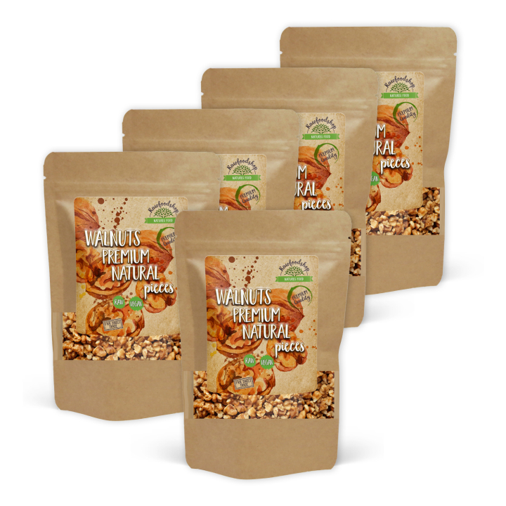 Valnøtter i biter Premium RAW 750g x 5 pakker i gruppen Råvarer & Drikke / Nøtter / Valnøtter hos Rawfoodshop Scandinavia AB (17234750-SET5)