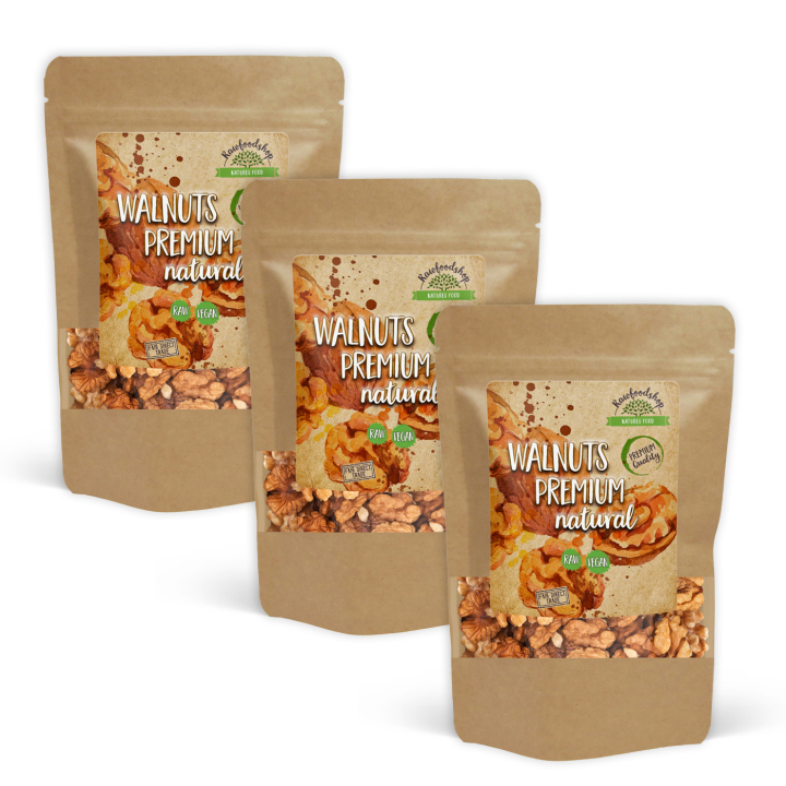 Valnøtter Premium RAW 750g x 3 pakker i gruppen Råvarer & Drikke / Nøtter / Valnøtter hos Rawfoodshop Scandinavia AB (17237750-SET3)