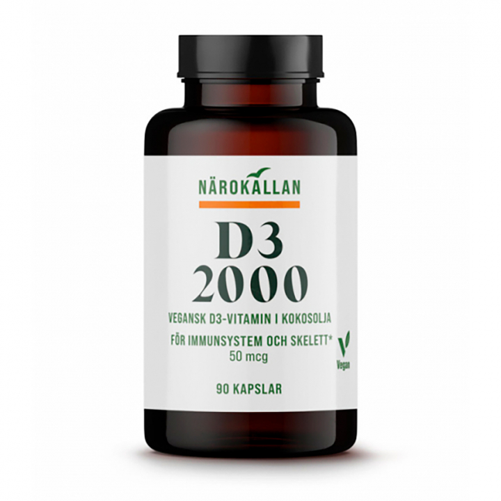 D3 2000 vegan 90 kaps i gruppen Helse / Kosttilskudd / Vitaminer / Enkle vitaminer hos Rawfoodshop Scandinavia AB (1816)