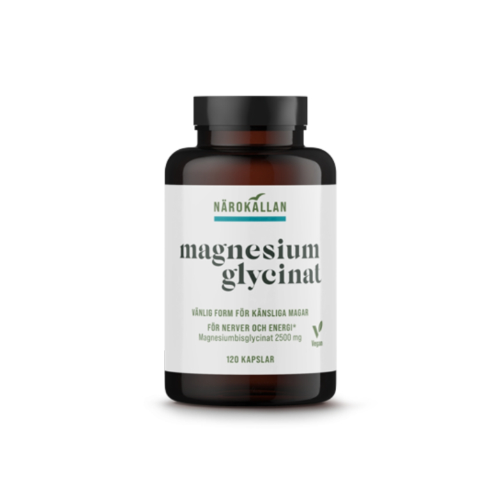 Magnesiumglycinat 120 kapsler i gruppen Kosttilskudd / Mineraler / Magnesium hos Rawfoodshop Scandinavia AB (1819)