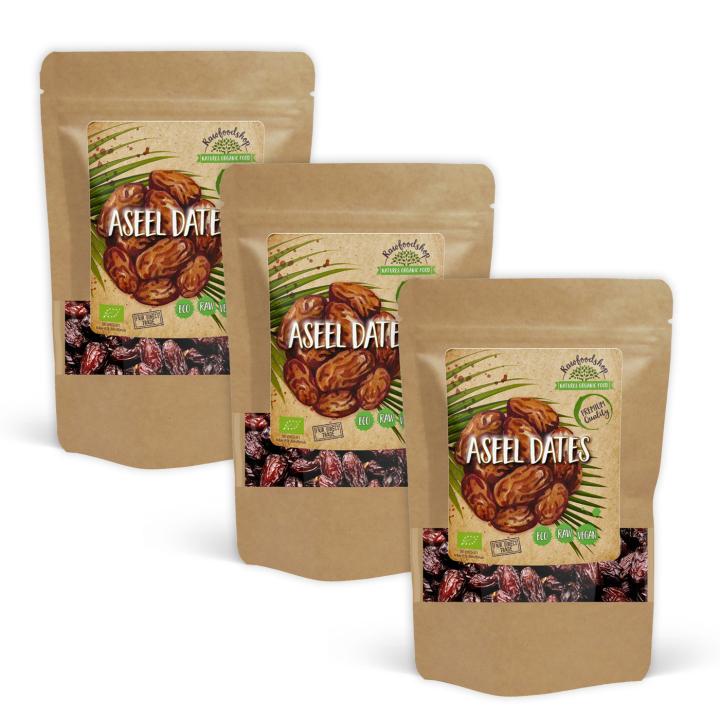 Aseel Dadler utkjernede ØKO 500g x 3 pakker i gruppen Råvarer & Drikke / Frukt og bær / Dadler hos Rawfoodshop Scandinavia AB (18203-SET3)