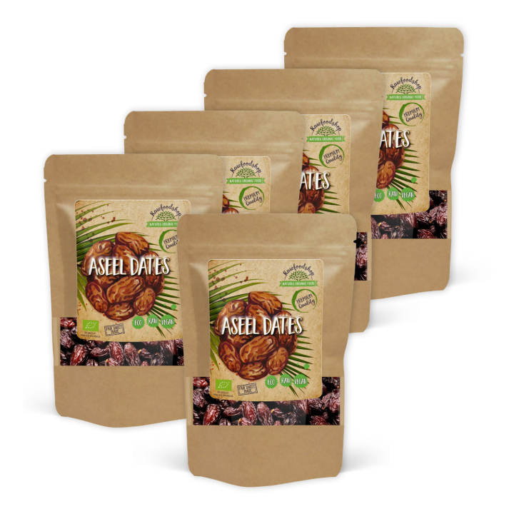 Aseel Dadler utkjernede ØKO 500g x 5 pakker i gruppen Råvarer & Drikke / Frukt og bær / Dadler hos Rawfoodshop Scandinavia AB (18203-SET5)
