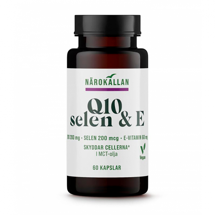 Q10 200 mg + Selen + E 60 kaps i gruppen Helse / Kosttilskudd / Vitaminer / Enkle vitaminer hos Rawfoodshop Scandinavia AB (1821)