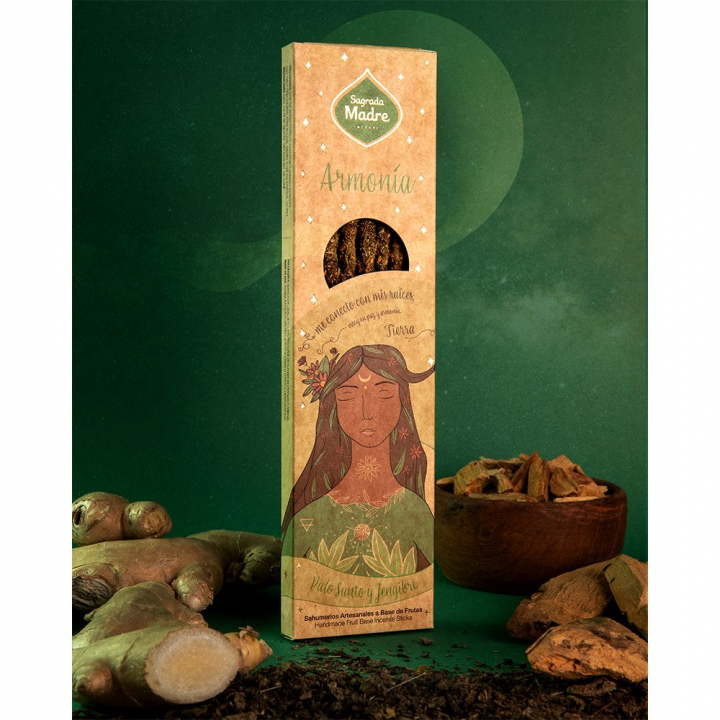 Earth Element Palo Santo & Ginger Armonia røkelsespinner 6 stk i gruppen Hjem & Sjel / Ritual & Seremoni / Røkelse, Llys og Dufter hos Rawfoodshop Scandinavia AB (186-01)