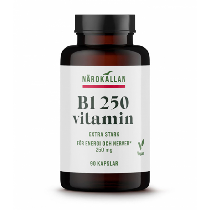 B1 250mg i gruppen Helse / Kosttilskudd / Vitaminer / Enkle vitaminer hos Rawfoodshop Scandinavia AB (1896)