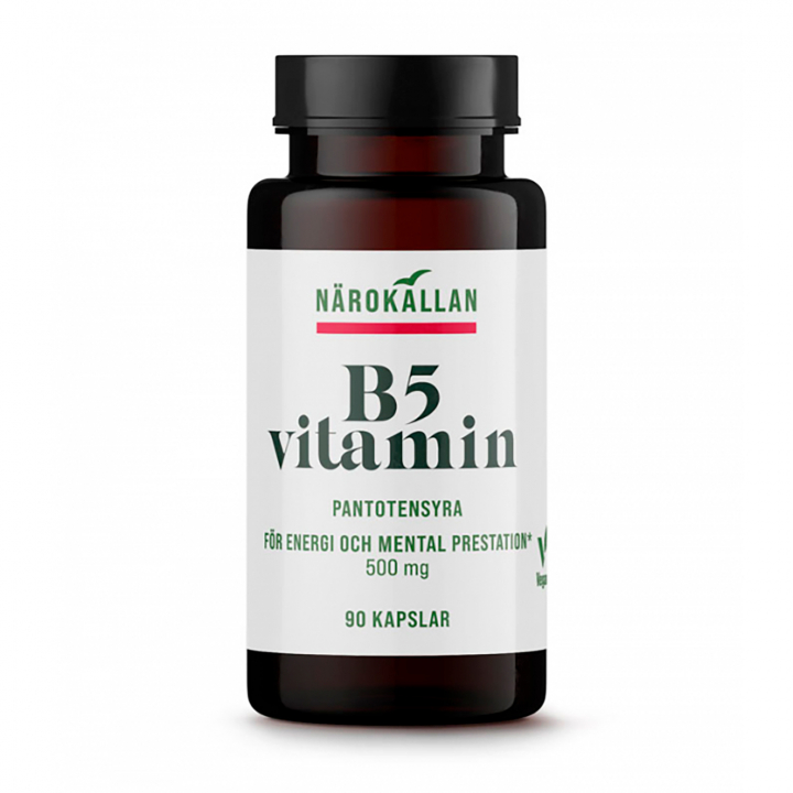 B5 500 mg 90 kapsler i gruppen Kosttilskudd / Vitaminer / Vitamin B hos Rawfoodshop Scandinavia AB (1897)