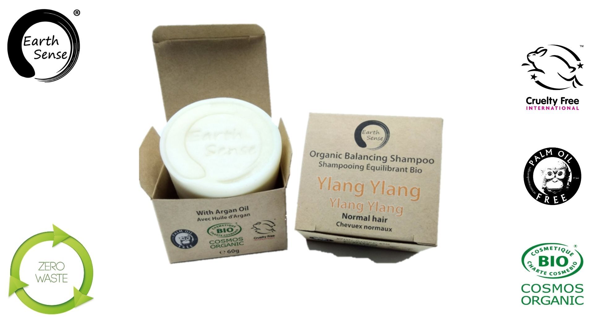 Earth Sense Shampoo Cake Ylang Ylang 60g i gruppen Hud & Kropp / Hår / Sjampo & Balsam hos Rawfoodshop Scandinavia AB (201117)