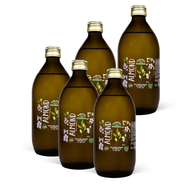Mandelolje kaldpresset ØKO 50ml x 5 flasker i gruppen Hud & Kropp / Naturlig DIY / Vegetabilske oljer hos Rawfoodshop Scandinavia AB (2081201-SET5)