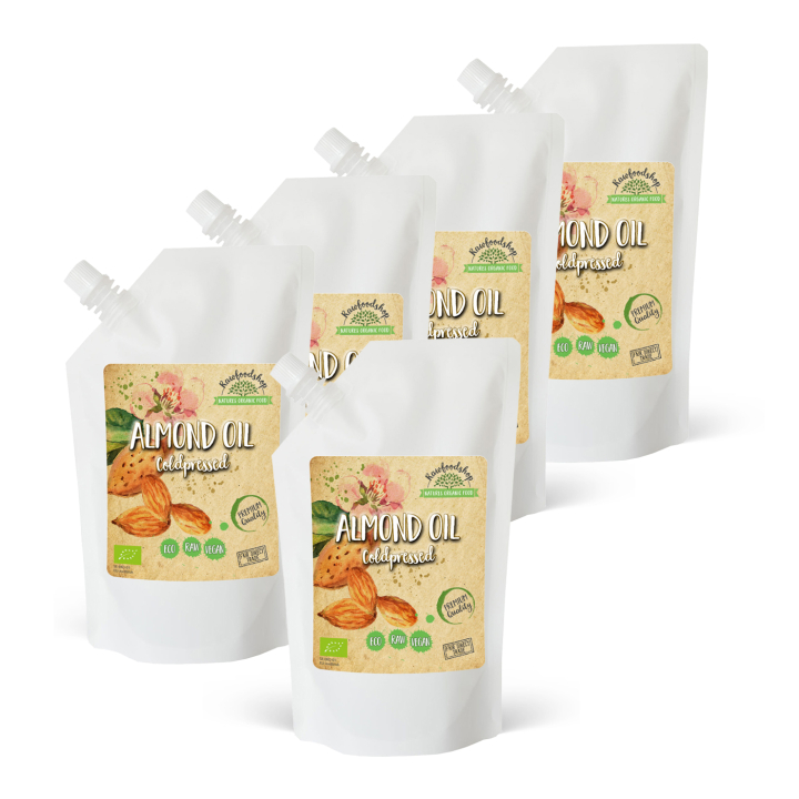 Mandelolje kaldpresset ØKO 500ml x 5 flasker i gruppen Råvarer & Drikke / Spiskammer / Oljer / Oljer hos Rawfoodshop Scandinavia AB (2081203-SET5)
