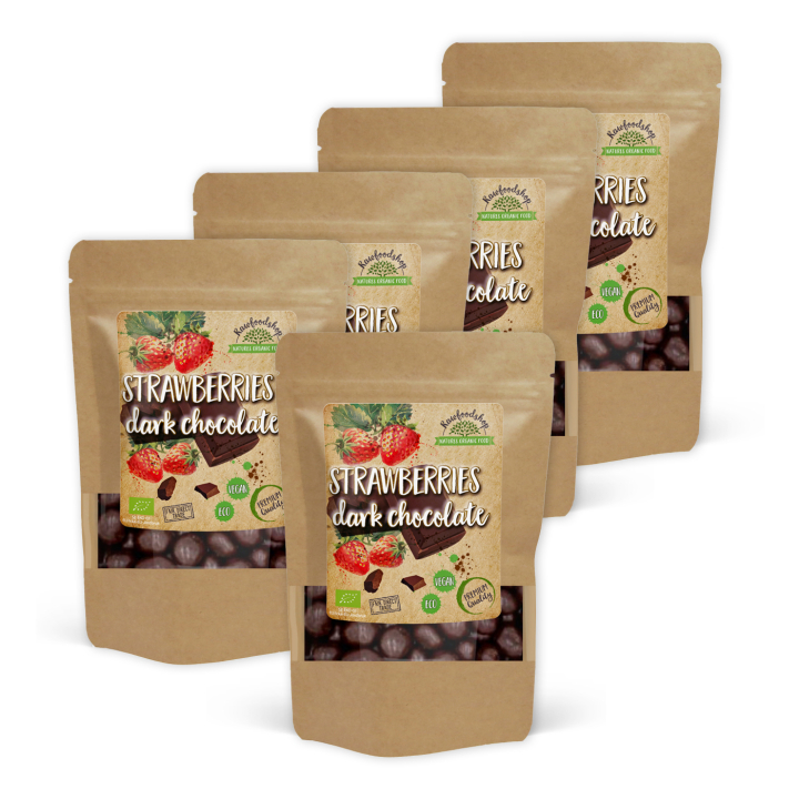 Jordbær i Mørk Sjokolade ØKO 100g x 5 pakker i gruppen Råvarer & Drikke / Frukt og bær / Jordbær hos Rawfoodshop Scandinavia AB (208511-SET5)