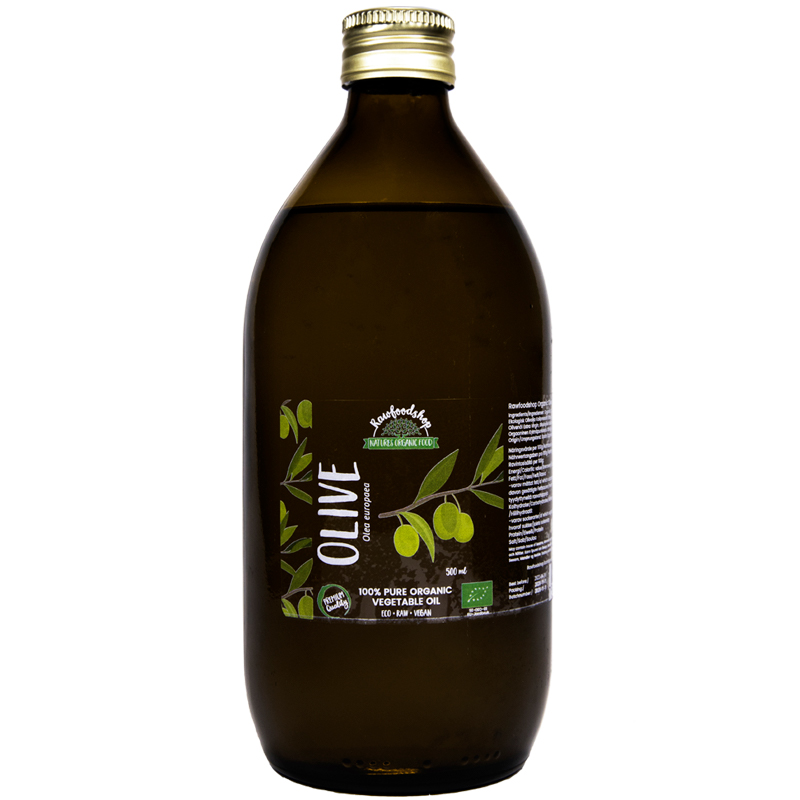 Olivenolje kaldpresset ØKO 500ml i gruppen Råvarer & Drikke / Spiskammer / Oljer / Oljer hos Rawfoodshop Scandinavia AB (2101233)