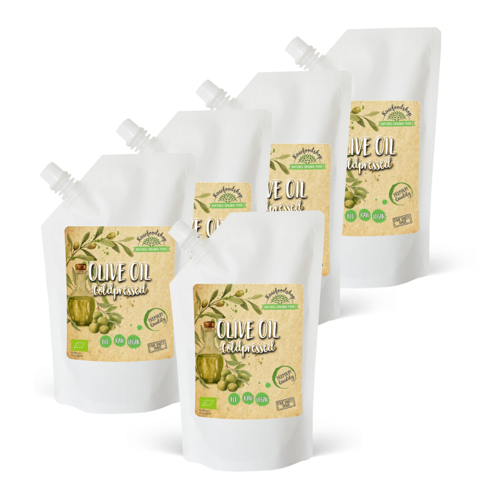 Olivenolje kaldpresset ØKO 1000ml x 5 pakker i gruppen Hud & Kropp / Naturlig DIY / Vegetabilske oljer hos Rawfoodshop Scandinavia AB (2101234-SET5)