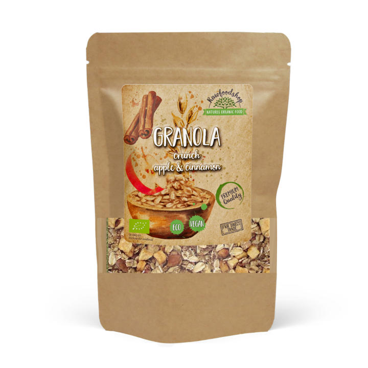 Granola Crunchy – Eple & Kanel ØKO 400g i gruppen Råvarer & Drikke / Spiskammer / Granola & Grøt hos Rawfoodshop Scandinavia AB (21177-400)