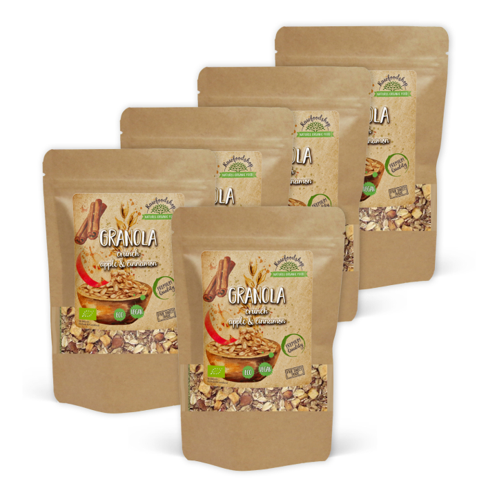 Granola Eple & Kanel ØKO 400g x 5 pakker i gruppen Råvarer & Drikke / Spiskammer / Granola & Grøt hos Rawfoodshop Scandinavia AB (21177400-SET5)