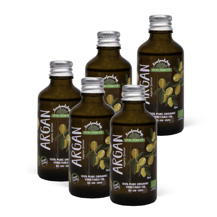 Arganolje ØKO 50ml x 5 flasker i gruppen Hud & Kropp / Naturlig DIY / Vegetabilske oljer hos Rawfoodshop Scandinavia AB (2133201-SET5)