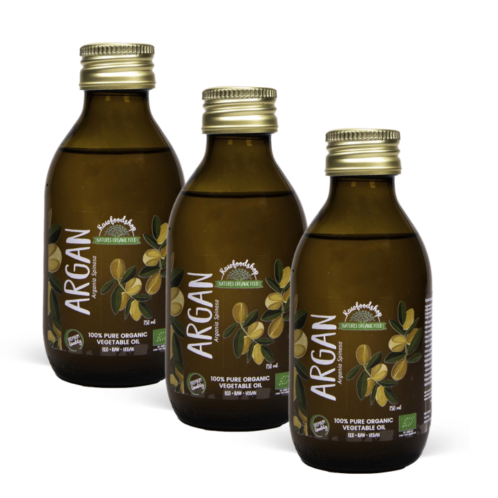 Arganolje ØKO 150ml x 3 flasker i gruppen Hud & Kropp / Naturlig DIY / Vegetabilske oljer hos Rawfoodshop Scandinavia AB (2133202-SET3)