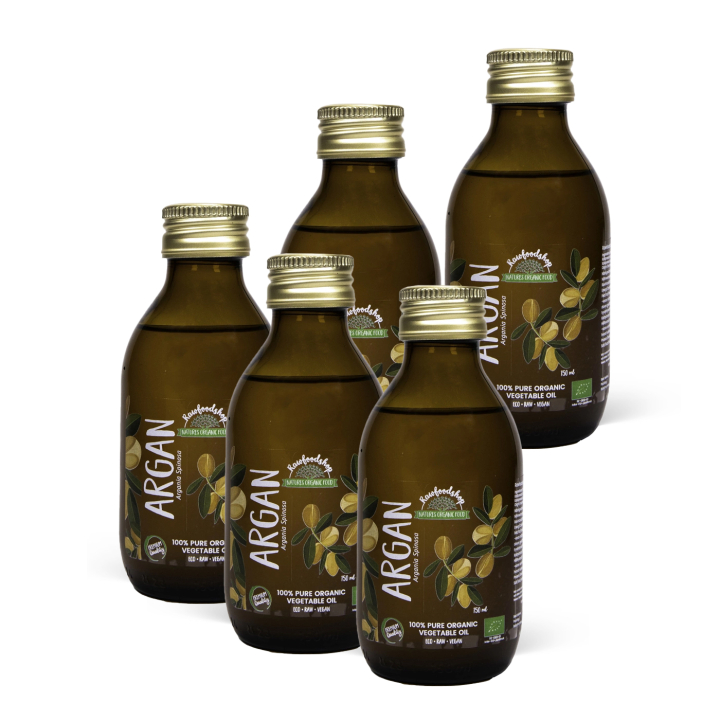 Arganolje ØKO 150ml x 5 flasker i gruppen Hud & Kropp / Naturlig DIY / Vegetabilske oljer hos Rawfoodshop Scandinavia AB (2133202-SET5)