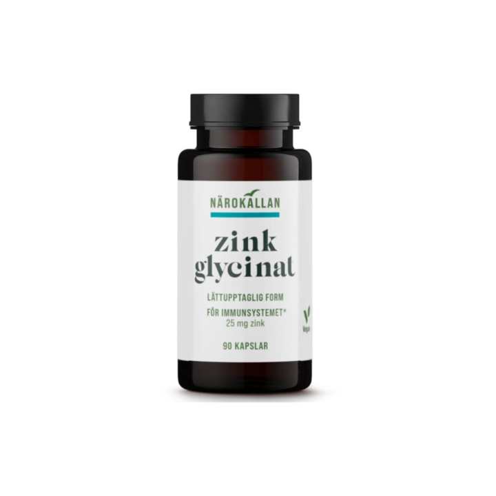 Zinkglycinat 90 kapsler i gruppen Kosttilskudd / Mineraler / Sink hos Rawfoodshop Scandinavia AB (2159)