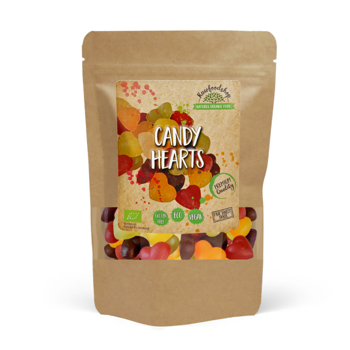 Godis-hjerter ØKO 100g i gruppen Råvarer & Drikke / Godteri og sjokolade / Sukkertøy hos Rawfoodshop Scandinavia AB (221891)