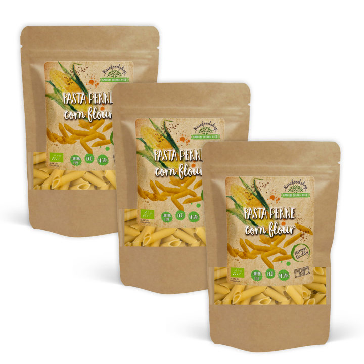 Pasta Penne Maismel ØKO 250g x 3 pakker i gruppen Råvarer & Drikke / Spiskammer / Pasta og nudler hos Rawfoodshop Scandinavia AB (222671-SET3)
