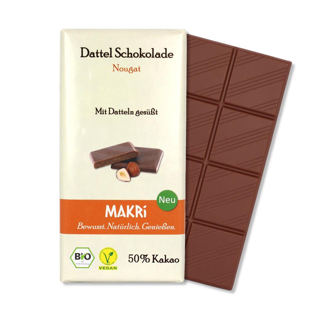 Makri Nougat 50% 85g i gruppen Råvarer & Drikke / Godteri og sjokolade / Sjokolade og bars hos Rawfoodshop Scandinavia AB (23637)