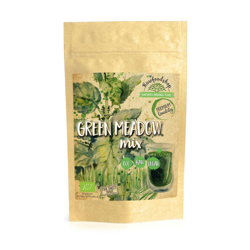 Green Meadow Mix ØKO 150g i gruppen Helse / Urter, alger & sopp / Bygg & Hvetegress hos Rawfoodshop Scandinavia AB (27384)