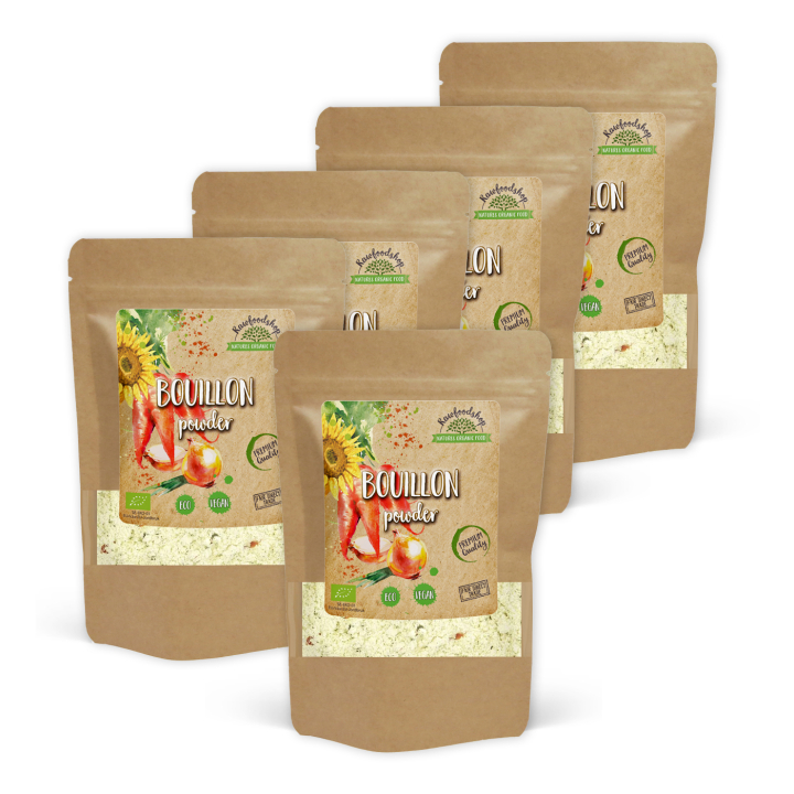 Buljong uten sukker og gjær ØKO 220g x 5 pakker i gruppen Råvarer & Drikke / Spiskammer / Smaksetting hos Rawfoodshop Scandinavia AB (29156220-SET5)