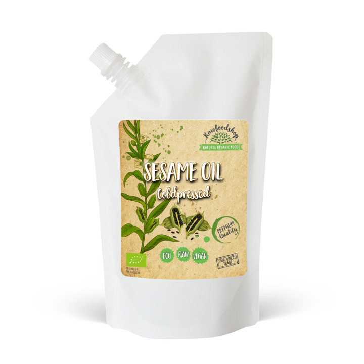 Sesamolje kaldpresset ØKO 500ml i gruppen Hud & Kropp / Naturlig DIY / Vegetabilske oljer hos Rawfoodshop Scandinavia AB (3081203)
