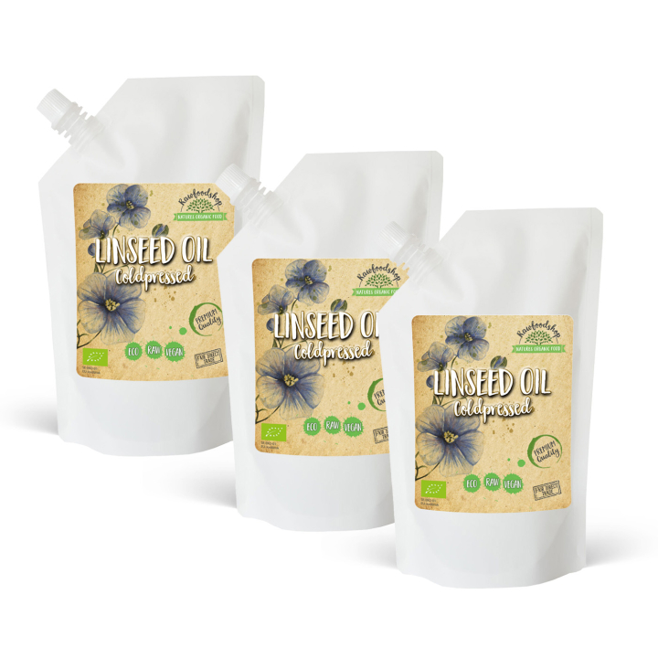 Linfrøolje ØKO 500ml x 3 pakker i gruppen Hud & Kropp / Naturlig DIY / Vegetabilske oljer hos Rawfoodshop Scandinavia AB (3121201-SET3)
