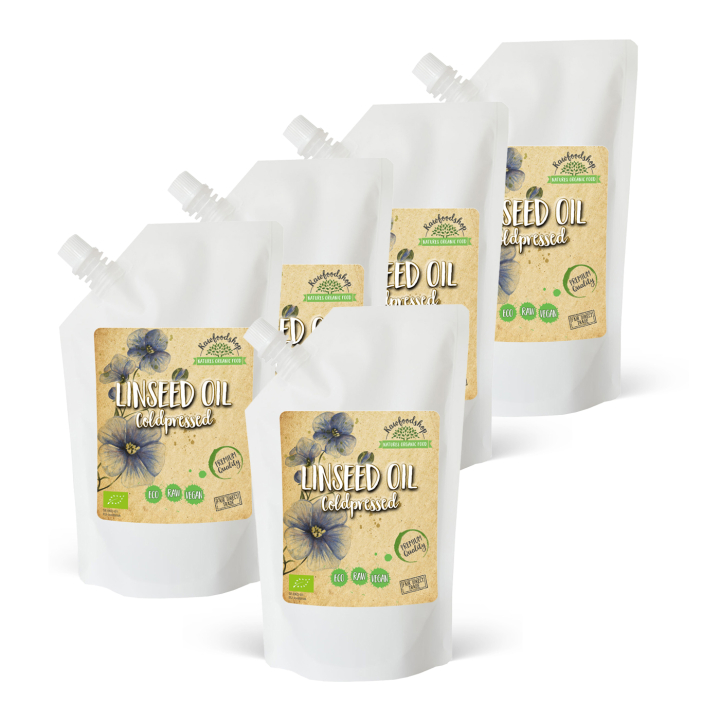 Linfrøolje ØKO 1000ml x 5 pakker i gruppen Hud & Kropp / Naturlig DIY / Vegetabilske oljer hos Rawfoodshop Scandinavia AB (3121203-SET5)