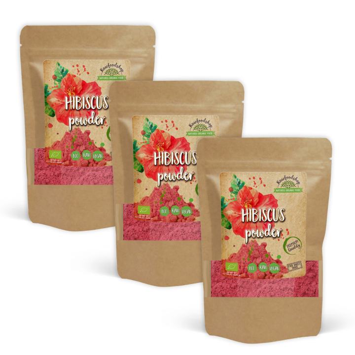 Hibiskus Pulver ØKO 125g x 3 pakker i gruppen Råvarer & Drikke / Frukt og bær / Fruktpulver hos Rawfoodshop Scandinavia AB (316590-SET3)