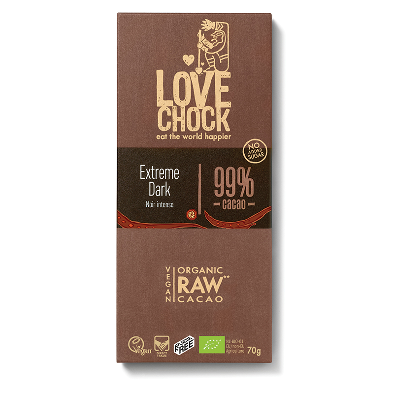 Sjokolade Mørk 99 % RAW Eco 70g i gruppen Råvarer & Drikke / Godteri og sjokolade / Sjokolade og bars hos Rawfoodshop Scandinavia AB (4048)