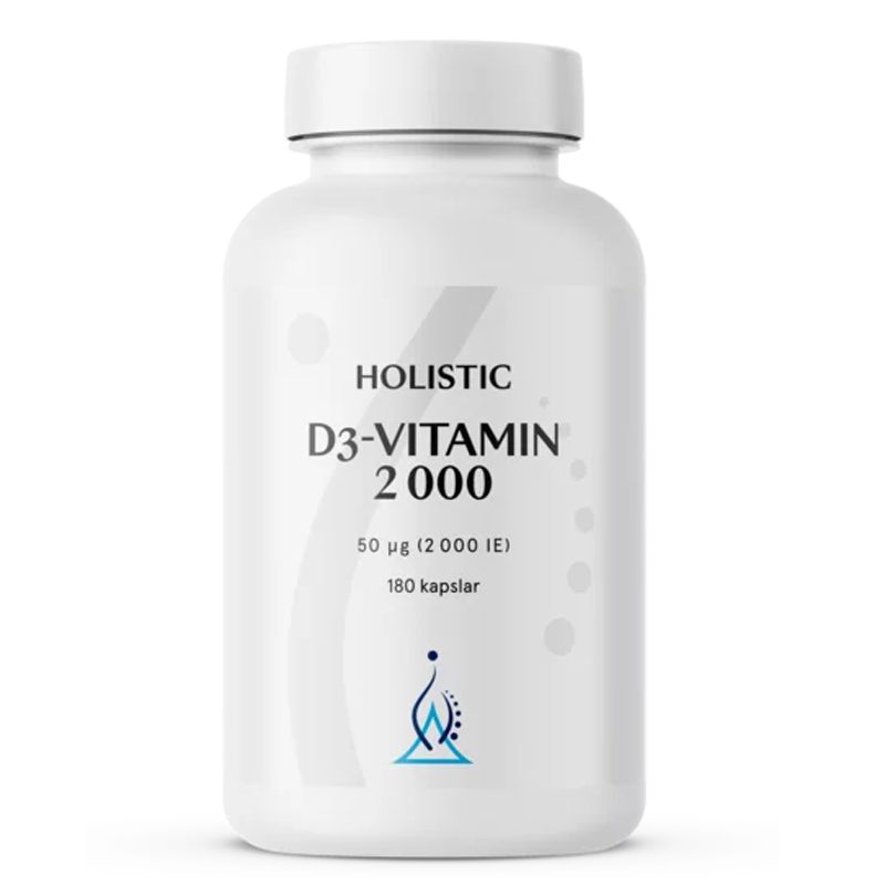 Holistic D3-Vitamin 2000 180kaps i gruppen Helse / Kosttilskudd / Vitaminer / Enkle vitaminer hos Rawfoodshop Scandinavia AB (4143)