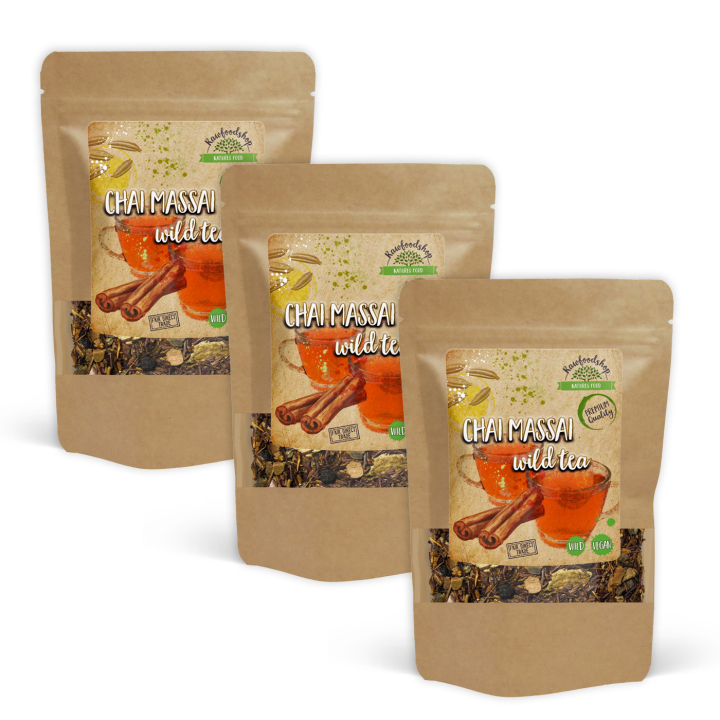 Chai Massai Vill Te 100g x 3 pakker i gruppen Råvarer & Drikke / Drikkevarer / Te hos Rawfoodshop Scandinavia AB (43077-SET3)