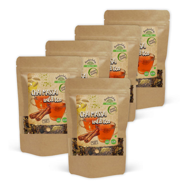 Chai Massai Vill Te 100g x 5 pakker i gruppen Råvarer & Drikke / Drikkevarer / Te hos Rawfoodshop Scandinavia AB (43077-SET5)