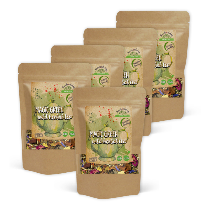 Magic Green Vill Urtete 100g x 5 pakker i gruppen Råvarer & Drikke / Drikkevarer / Te hos Rawfoodshop Scandinavia AB (43329-SET5)