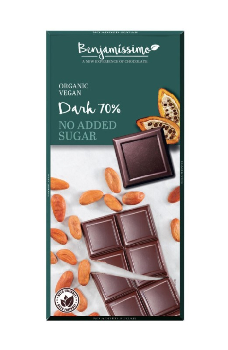 Benjamissimo Mørk Sjokolade 70% Sukkerfri 70g i gruppen Råvarer & Drikke / Godteri og sjokolade / Sjokolade og bars hos Rawfoodshop Scandinavia AB (4957)