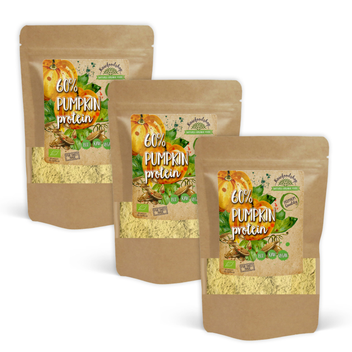Gresskarprotein 60% ØKO 500g x 3 pakker i gruppen Råvarer & Drikke / Helsekost / Proteinpulver hos Rawfoodshop Scandinavia AB (50741-SET3)