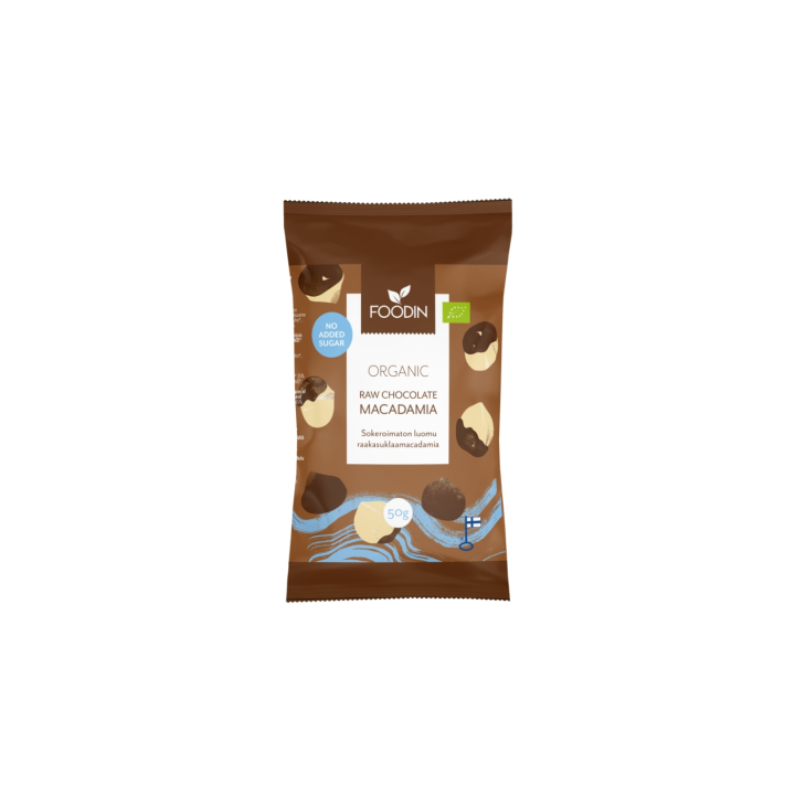 Macadamia i Råsjokolade Sukkerfri ØKO 50g i gruppen Råvarer & Drikke / Nøtter / Macadamia hos Rawfoodshop Scandinavia AB (6430048235470)