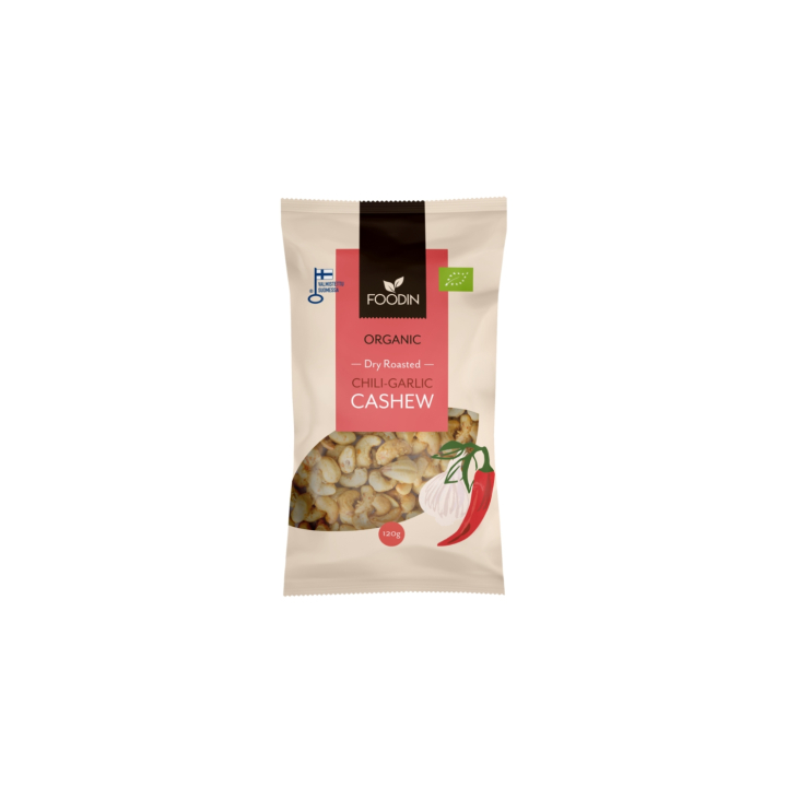 Cashewnøtter Chili Hvitløk ØKO 120g i gruppen Råvarer & Drikke / Godteri og sjokolade / Snacks hos Rawfoodshop Scandinavia AB (6430048237740)